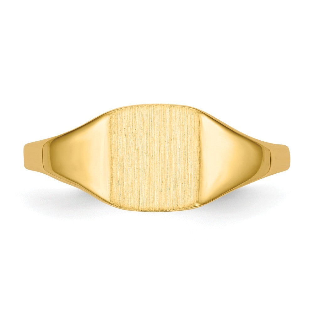 Solid Closed Back Mens or Ladies Signet Ring Custom Personalized with Free Engraving Available of Initials or Monogram  Size 4 in Solid 14K Yellow Gold