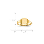 Load image into Gallery viewer, Solid Closed Back Mens or Ladies Signet Ring Custom Personalized with Free Engraving Available of Initials or Monogram  Size 4 in Solid 14K Yellow Gold
