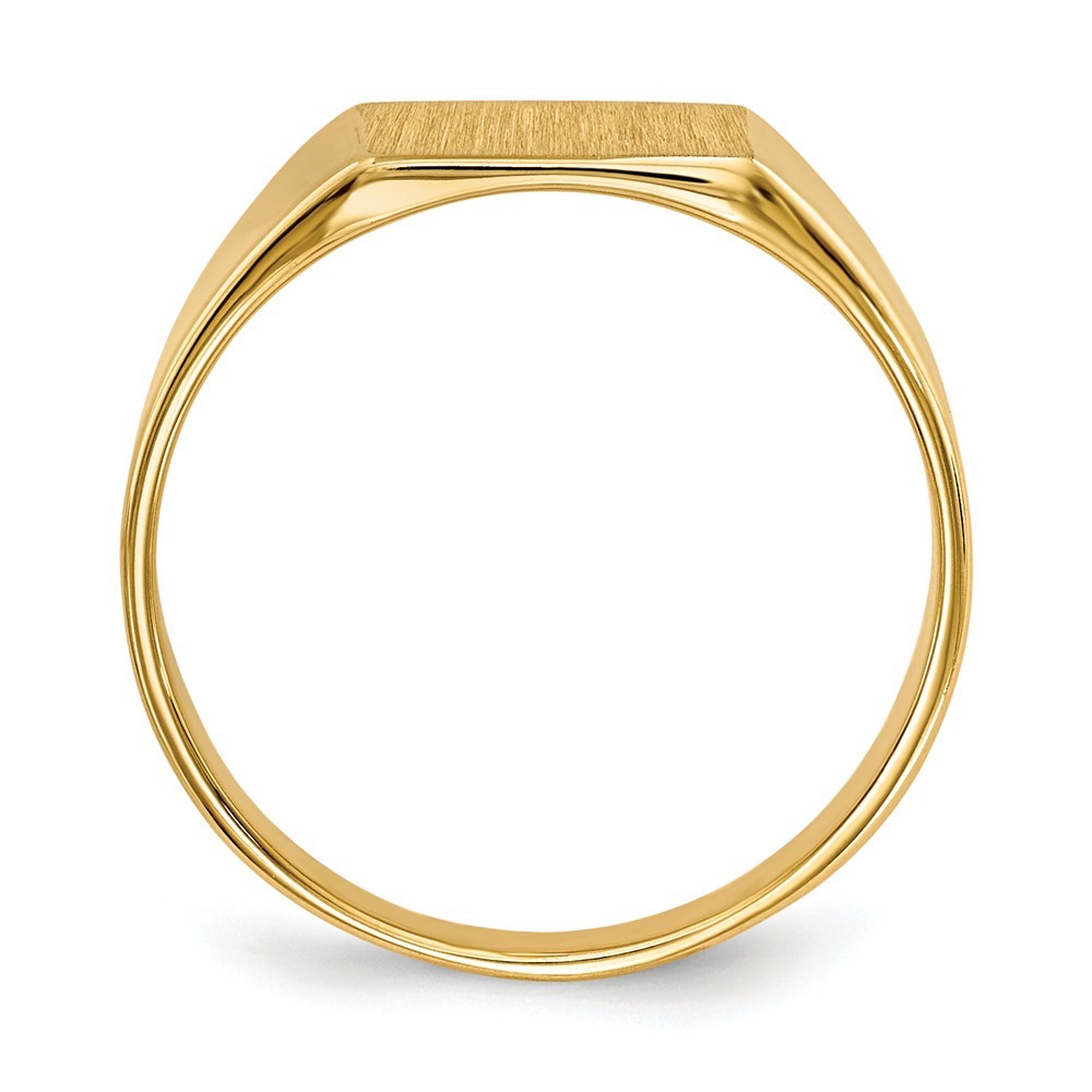 Solid Closed Back Womens Mens 8mm Square Top Signet Ring Custom Personalized with Free Engraving Available of Initials or Monogram in Solid 14K Yellow Gold