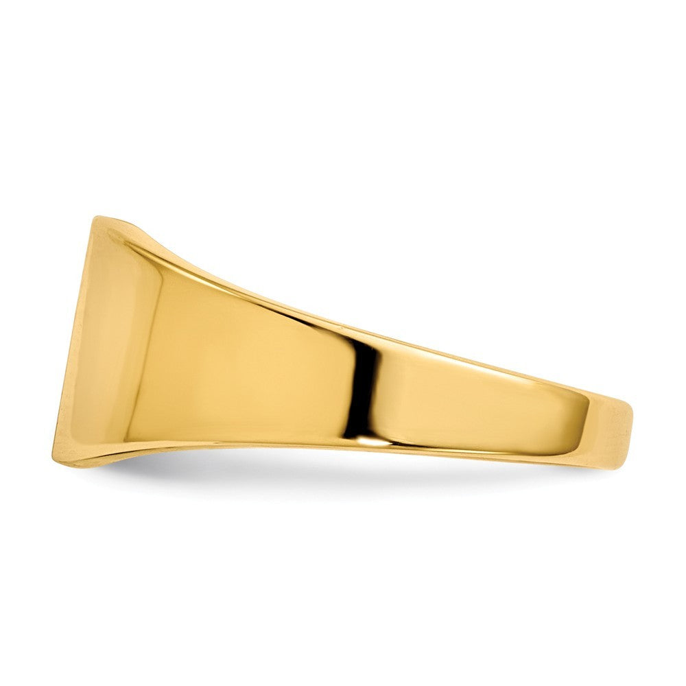 Solid Closed Back Womens Mens 8mm Square Top Signet Ring Custom Personalized with Free Engraving Available of Initials or Monogram in Solid 14K Yellow Gold