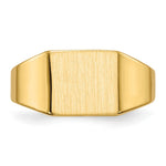 Load image into Gallery viewer, Solid Closed Back Womens Mens 8mm Square Top Signet Ring Custom Personalized with Free Engraving Available of Initials or Monogram in Solid 14K Yellow Gold

