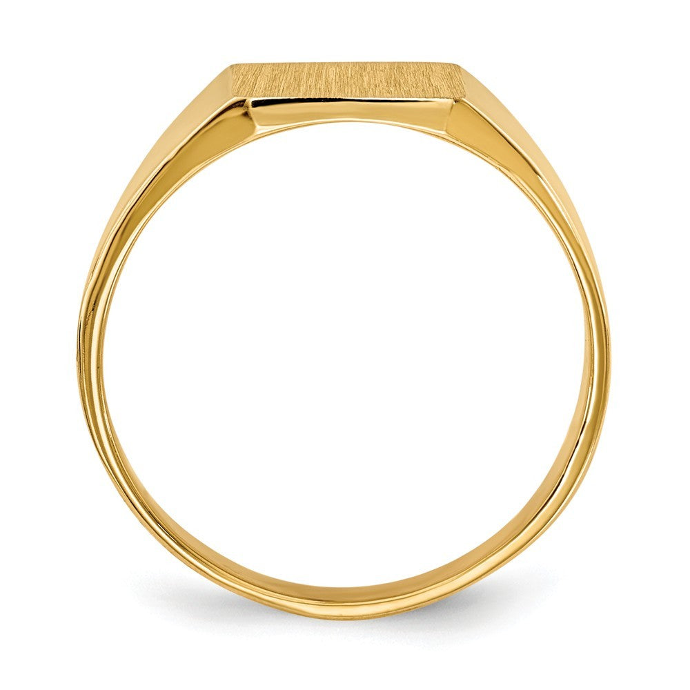 Solid Closed Back Mens or Ladies Signet Ring Custom Personalized with Free Engraving Available of Initials or Monogram in Solid 14K Yellow Gold