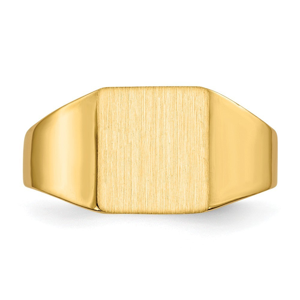 Solid Closed Back Mens or Ladies Signet Ring Custom Personalized with Free Engraving Available of Initials or Monogram in Solid 14K Yellow Gold