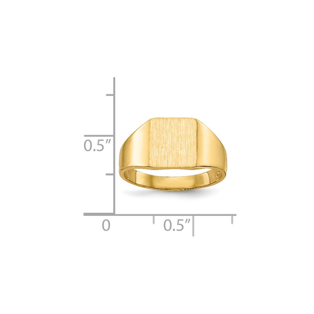 Solid Closed Back Mens or Ladies Signet Ring Custom Personalized with Free Engraving Available of Initials or Monogram in Solid 14K Yellow Gold