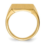 Load image into Gallery viewer, Mens Large Solid Back Square Signet Ring with Free Engraving Available of Initials Monogram in Solid 14K Yellow Gold
