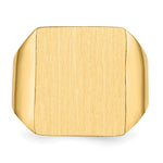 Load image into Gallery viewer, Mens Large Solid Back Square Signet Ring with Free Engraving Available of Initials Monogram in Solid 14K Yellow Gold
