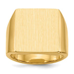 Load image into Gallery viewer, Mens X-Large Solid Back Square Signet Ring with Free Engraving Available of Initials Monogram in Solid 14K Yellow Gold
