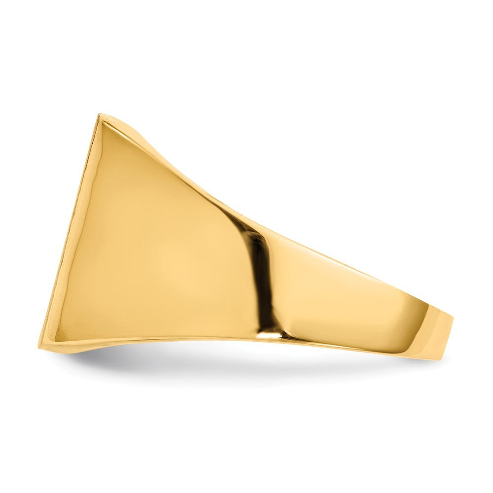 Mens Square Signet Ring Custom Personalized with Free Engraving Available of Initials or Monogram in Solid 14K Yellow Gold