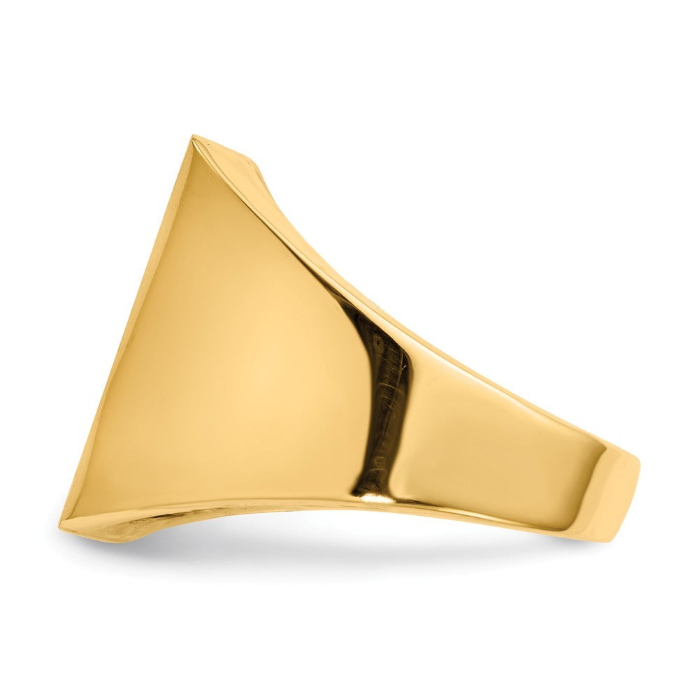 Mens Square Signet Ring Custom Personalized with Free Engraving Available of Initials or Monogram in Solid 14K Yellow Gold