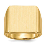Load image into Gallery viewer, Mens Large Square Signet Ring - Custom Engravable - Initial or Monogram in Solid 14K Yellow Gold

