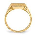 Load image into Gallery viewer, Open Back Mens Square Top Signet Ring Custom Personalized with Free Engraving Available of Initials or Monogram in Solid 14K Yellow Gold

