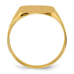 Load image into Gallery viewer, Mens Solid Back Nugget Sides Signet Ring with Free Engraving Available of Initials Monogram in Solid 14K Yellow Gold
