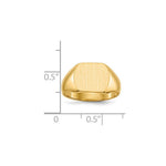 Load image into Gallery viewer, Solid Closed Back Mens Square Top Signet Ring Custom Personalized with Free Engraving Available of Initials or Monogram in Solid 14K Yellow Gold
