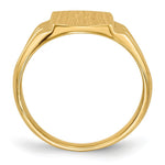 Load image into Gallery viewer, Solid Closed Back Womens Mens Double Grooved Sides Top Signet Ring Custom Personalized with Free Engraving Available of Initials or Monogram in Solid 14K Yellow Gold
