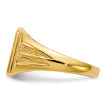Load image into Gallery viewer, Solid Closed Back Womens Mens Double Grooved Sides Top Signet Ring Custom Personalized with Free Engraving Available of Initials or Monogram in Solid 14K Yellow Gold
