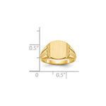 Load image into Gallery viewer, Solid Closed Back Womens Mens Double Grooved Sides Top Signet Ring Custom Personalized with Free Engraving Available of Initials or Monogram in Solid 14K Yellow Gold
