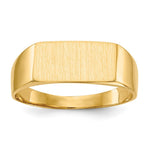 Load image into Gallery viewer, Solid Closed Back Mens or Ladies Signet Ring Band Custom Personalized with Free Engraving Available of Initials or Monogram in Solid 14K Yellow Gold
