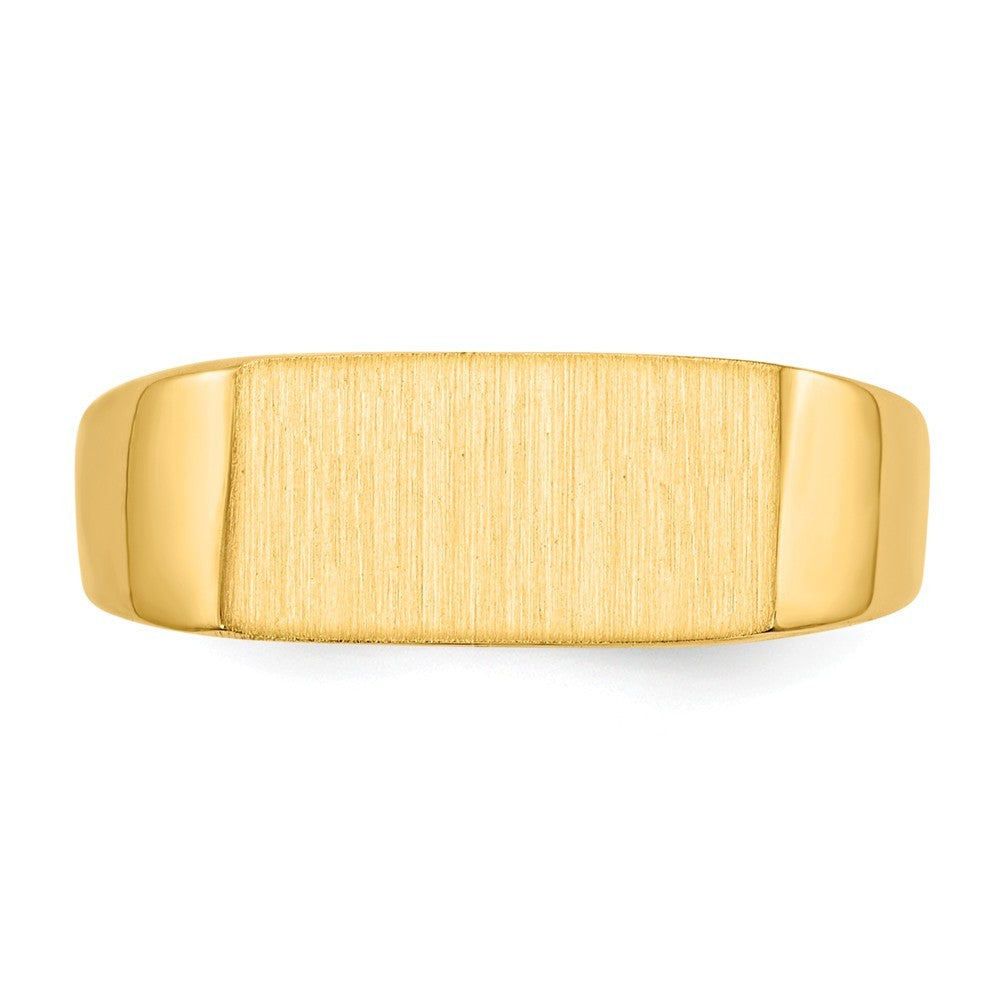 Solid Closed Back Mens or Ladies Signet Ring Band Custom Personalized with Free Engraving Available of Initials or Monogram in Solid 14K Yellow Gold