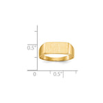 Load image into Gallery viewer, Solid Closed Back Mens or Ladies Signet Ring Band Custom Personalized with Free Engraving Available of Initials or Monogram in Solid 14K Yellow Gold
