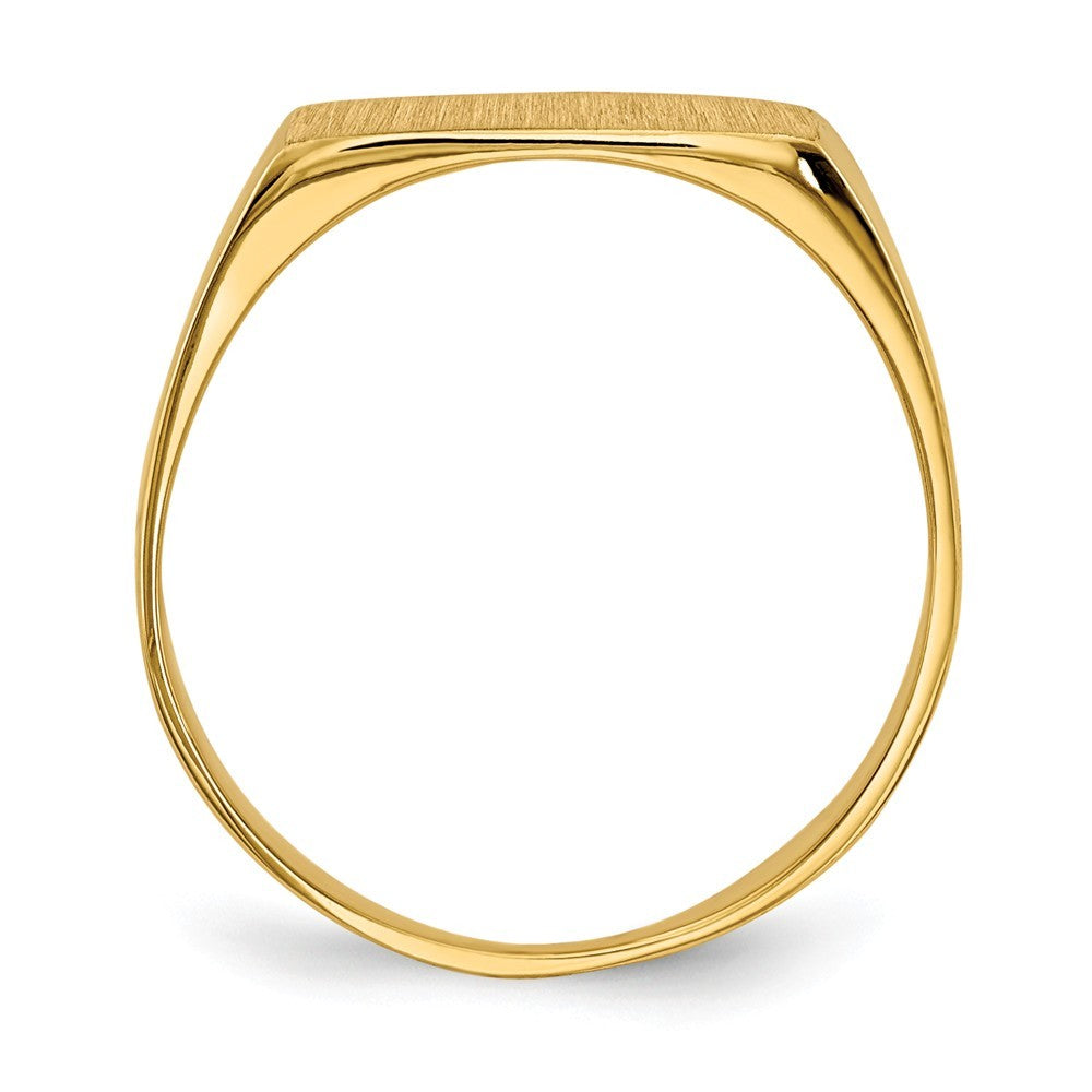 Solid Closed Back Mens or Ladies Signet Ring Band Custom Personalized with Free Engraving Available of Initials or Monogram in Solid 14K Yellow Gold