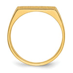 Load image into Gallery viewer, Solid Closed Back Mens Square Top Signet Ring Custom Personalized with Free Engraving Available of Initials or Monogram in Solid 14K Yellow Gold
