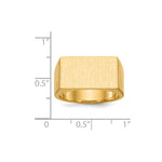 Load image into Gallery viewer, Mens Solid Back Wide Rectangle Signet Ring with Free Engraving Available of Initials Monogram in Solid 14K Yellow Gold
