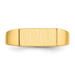 Load image into Gallery viewer, Open Back Mens Rectangle Top Signet Ring Custom Personalized with Free Engraving Available of Initials or Monogram in Solid 14K Yellow Gold
