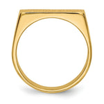 Load image into Gallery viewer, Solid Closed Back Mens Rectangle Top Signet Ring Custom Personalized with Free Engraving Available of Initials or Monogram in Solid 14K Yellow Gold
