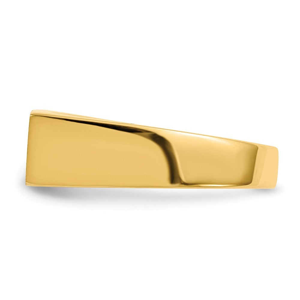 Solid Closed Back Mens Rectangle Top Signet Ring Custom Personalized with Free Engraving Available of Initials or Monogram in Solid 14K Yellow Gold