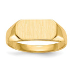 Load image into Gallery viewer, Solid Closed Back Womens Mens Top Signet Ring Custom Personalized with Free Engraving Available of Initials or Monogram in Solid 14K Yellow Gold
