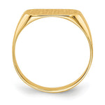Load image into Gallery viewer, Solid Closed Back Womens Mens Top Signet Ring Custom Personalized with Free Engraving Available of Initials or Monogram in Solid 14K Yellow Gold
