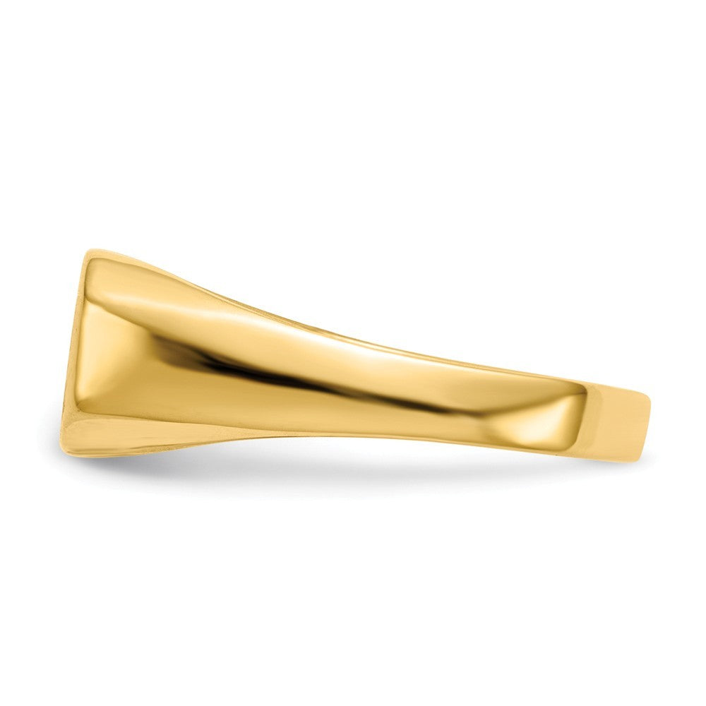 Solid Closed Back Womens Mens Top Signet Ring Custom Personalized with Free Engraving Available of Initials or Monogram in Solid 14K Yellow Gold