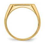 Load image into Gallery viewer, Open Back Womens Mens Decorative Side Rectangle Top Signet Ring Custom Personalized with Free Engraving Available of Initials or Monogram in Solid 14K Yellow Gold
