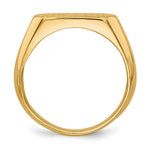 Load image into Gallery viewer, Solid Closed Back Womens Mens Decorative Side Rectangle Top Signet Ring Custom Personalized with Free Engraving Available of Initials or Monogram in Solid 14K Yellow Gold
