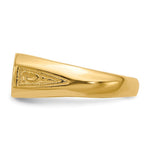 Load image into Gallery viewer, Solid Closed Back Womens Mens Decorative Side Rectangle Top Signet Ring Custom Personalized with Free Engraving Available of Initials or Monogram in Solid 14K Yellow Gold
