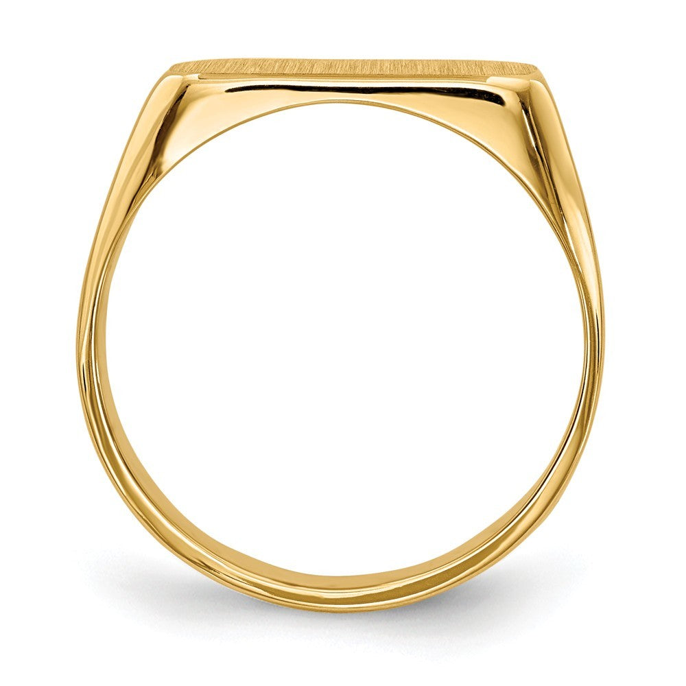 Solid Closed Back Mens or Ladies Signet Ring Band Custom Personalized with Free Engraving Available of Initials or Monogram in Solid 14K Yellow Gold