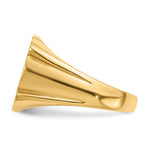 Load image into Gallery viewer, Solid Closed Back Mens Top Beveled Sides Signet Ring Custom Personalized with Free Engraving Available of Initials or Monogram in Solid 14K Yellow Gold
