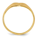 Load image into Gallery viewer, Solid Closed Back Mens or Ladies Signet Ring Heart Shape Custom Personalized with Free Engraving Available of Initials in Solid 14K Yellow Gold
