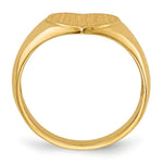 Load image into Gallery viewer, Open Back Ladies Signet Ring Heart Shape Custom Personalized with Free Engraving Available of Initials in Solid 14K Yellow Gold
