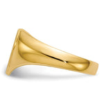 Load image into Gallery viewer, Open Back Ladies Signet Ring Heart Shape Custom Personalized with Free Engraving Available of Initials in Solid 14K Yellow Gold
