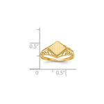 Load image into Gallery viewer, Open Back Signet Ring Square Shape Filigree Sides Custom Personalized with Free Engraving Available of Initials in Solid 14K Yellow Gold
