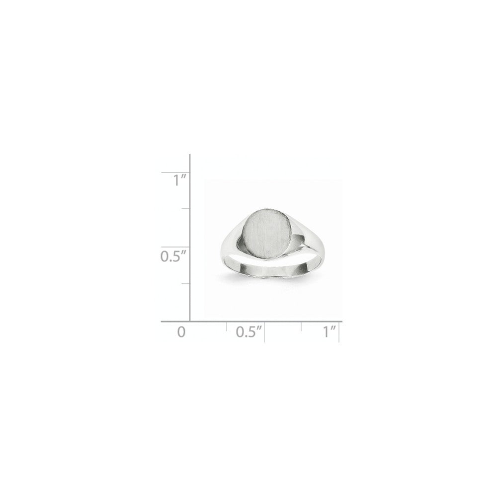 Solid Closed Back Signet Ring Round Shape Custom Personalized with Free Engraving Available of Initials in Solid 14K White Gold