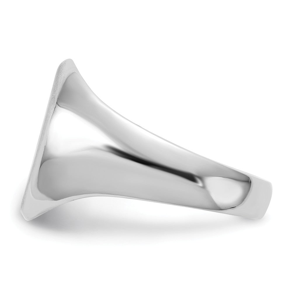 Mens Solid Back Signet Ring Custom Personalized with Free Engraving Available of Initials or Monogram in Solid 14K White Gold