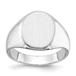 Load image into Gallery viewer, Mens Solid Back Signet Ring Custom Personalized with Free Engraving Available of Initials or Monogram in Solid 14K White Gold
