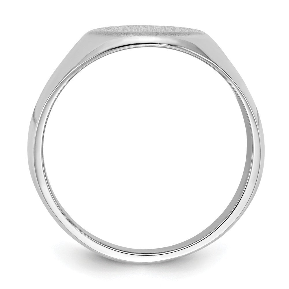 Mens Solid Back Signet Ring Custom Personalized with Free Engraving Available of Initials or Monogram in Solid 14K White Gold