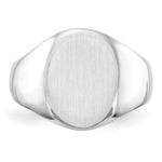Load image into Gallery viewer, Mens Solid Back Signet Ring Custom Personalized with Free Engraving Available of Initials or Monogram in Solid 14K White Gold
