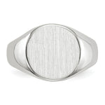 Load image into Gallery viewer, Solid Closed Back Signet Ring Round Shape Custom Personalized with Free Engraving Available of Initials in Solid 14K White Gold
