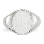 Load image into Gallery viewer, Solid Closed Back Signet Ring Round Shape Custom Personalized with Free Engraving Available of Initials in Solid 14K White Gold
