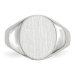Load image into Gallery viewer, Solid Closed Back Signet Ring Round Shape Custom Personalized with Free Engraving Available of Initials in Solid 14K White Gold
