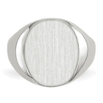 Load image into Gallery viewer, Solid Closed Back Signet Ring Round Shape Custom Personalized with Free Engraving Available of Initials in Solid 14K White Gold
